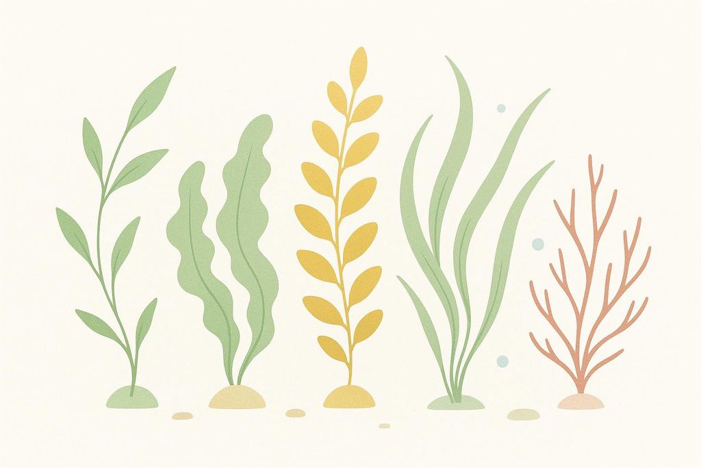 Minimalist illustration of marine algae.