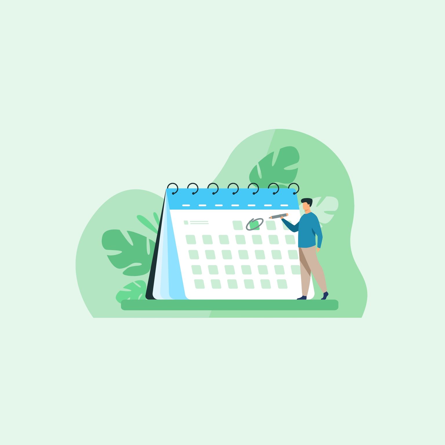 HalfImage: Calendar Illustration