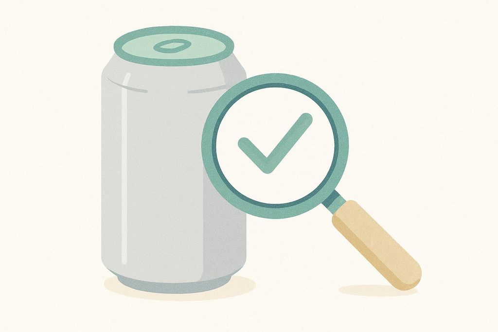 Illustration of checking the quality date on the bottom of a can