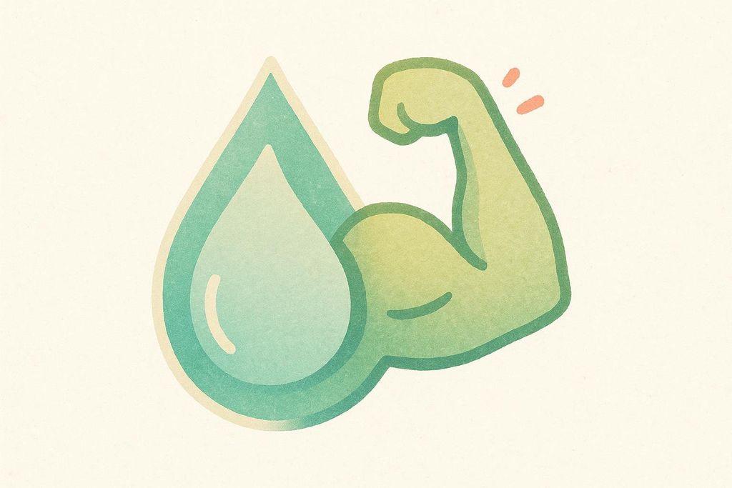 Illustration showing that water is physically part of muscle mass.