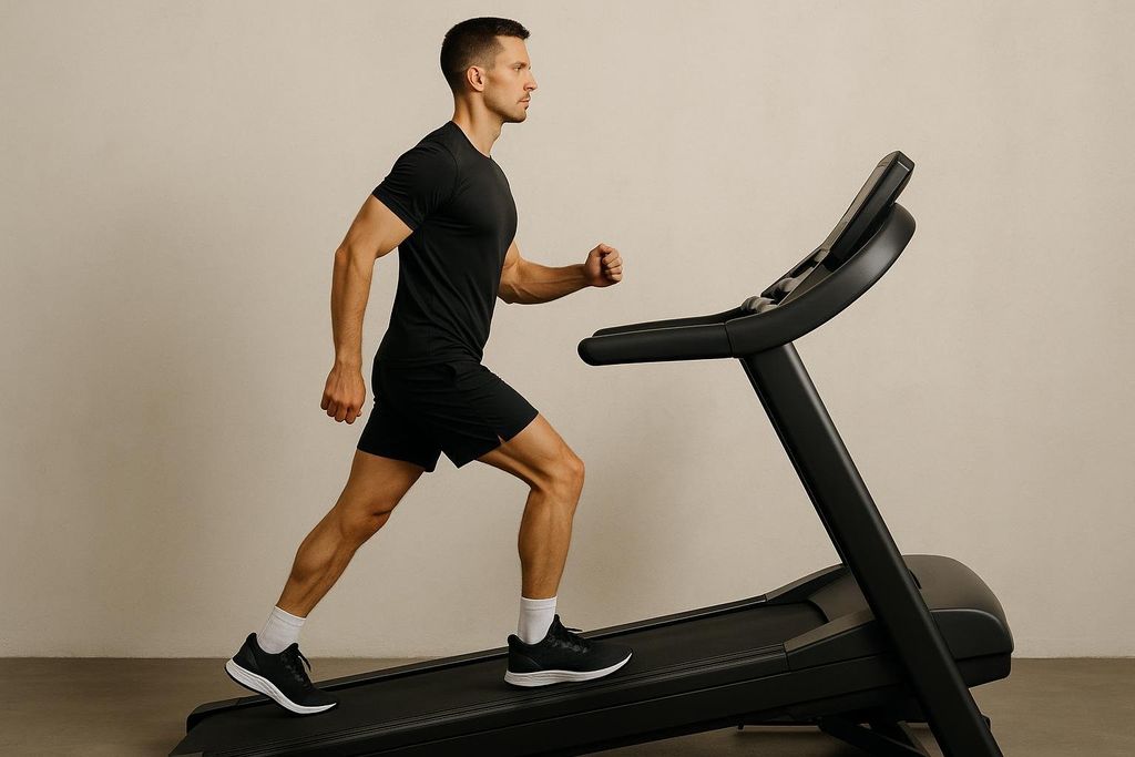 Side view showing perfect incline walking posture