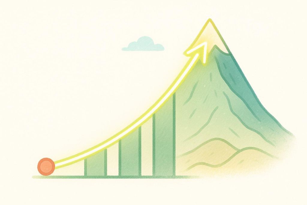 Graph line hitting a peak limit to represent maximum genetic potential