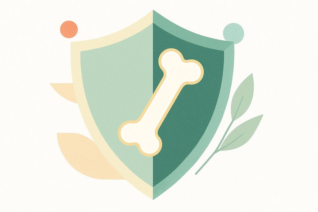 Illustration of a shield protecting a healthy bone icon