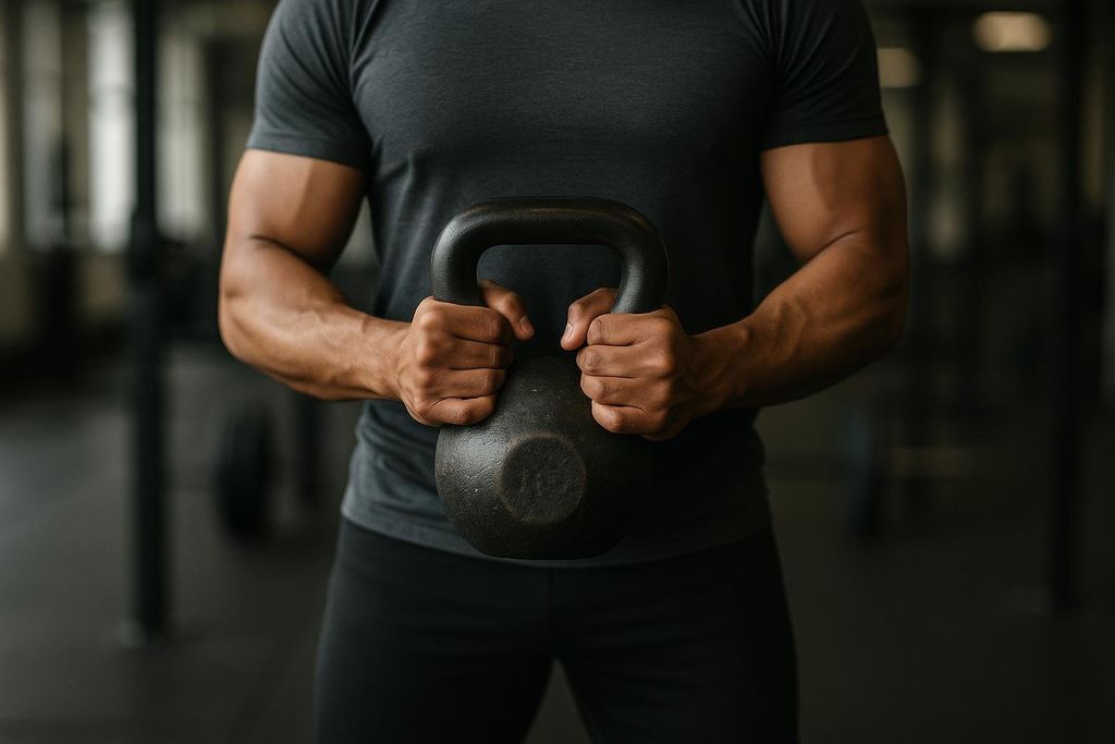 Person holding a weight, illustrating the need for strength training to preserve lean mass while dieting.