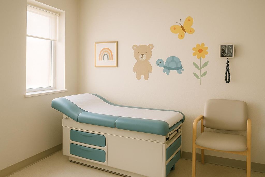 A clean and welcoming pediatric examination room.