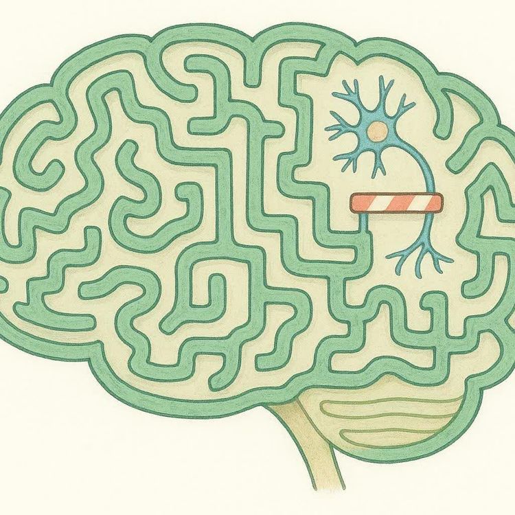 Icon of a stomach with a pause button.