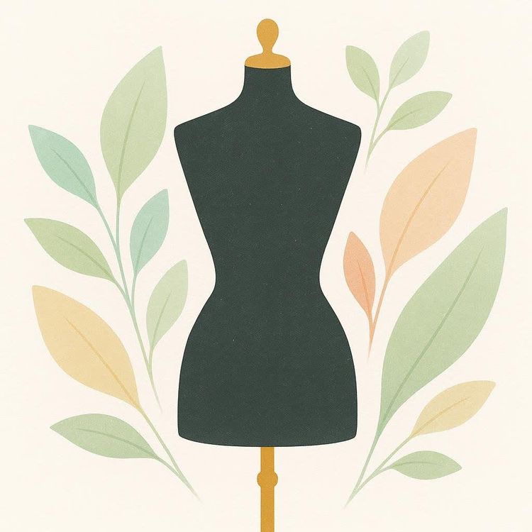 Illustration of wide-leg pants on a coat hanger