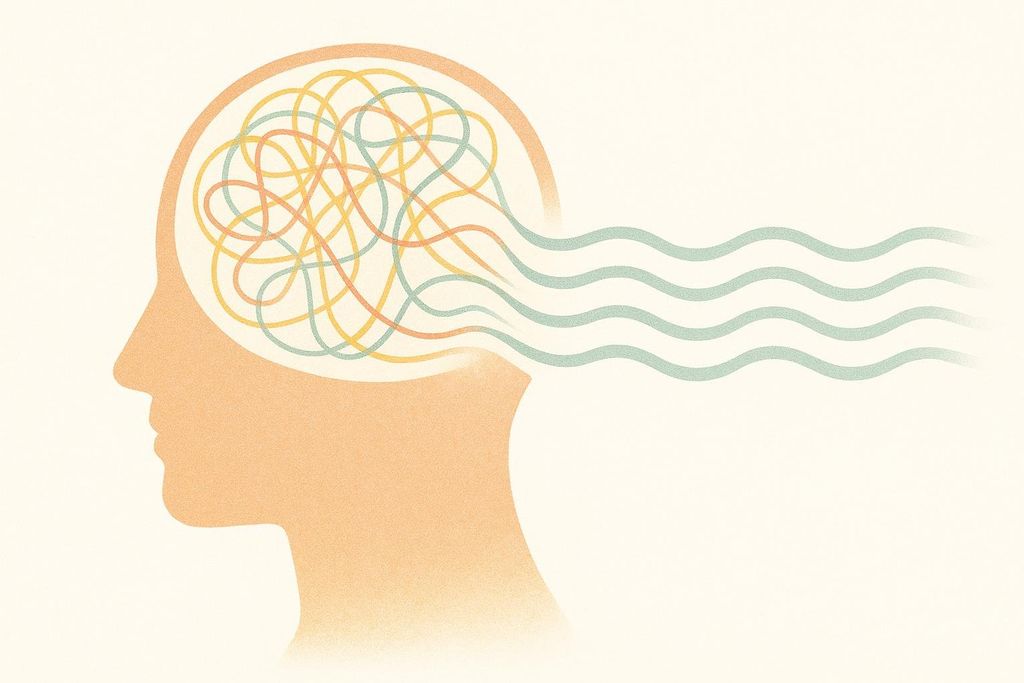 Illustration conveying the clearing of brain fog and mental clutter.