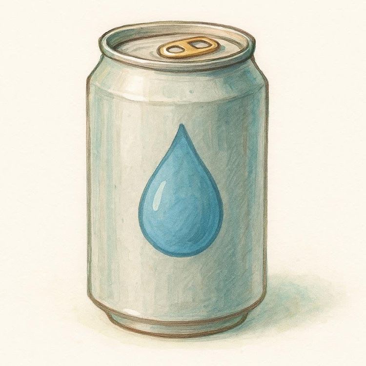 Simple icon of a canned water beverage