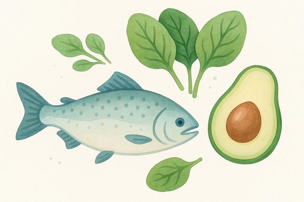 Illustration of lean proteins and vegetables for maintenance