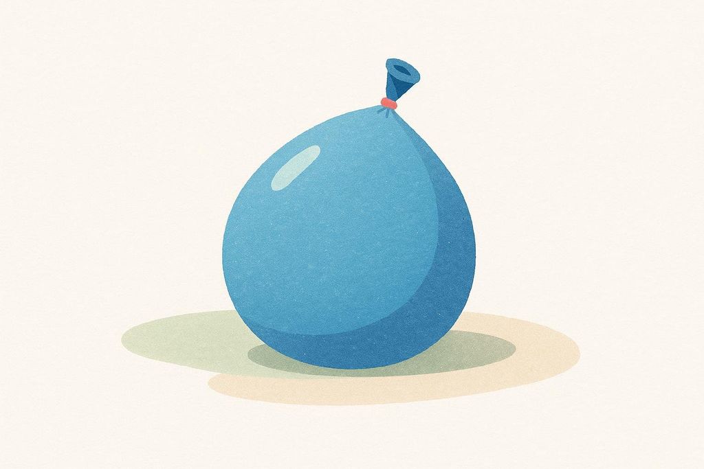 Illustration of an intact water balloon representing a liposome