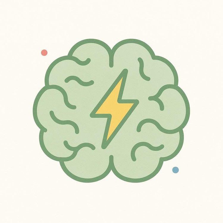 Icon of a brain with a lightning bolt, symbolizing mental energy.