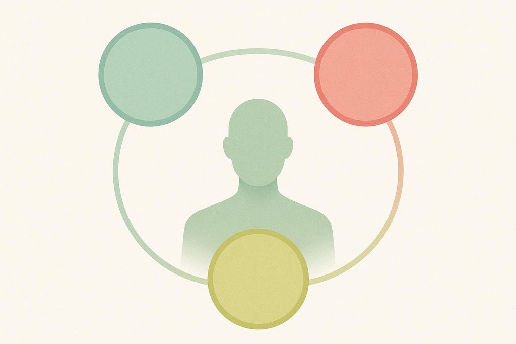 Abstract diagram showing the three hormone receptor pathways.