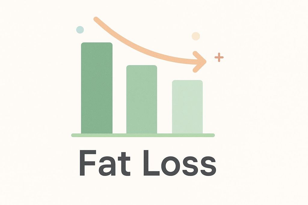 Declining bar graph indicating fat loss.