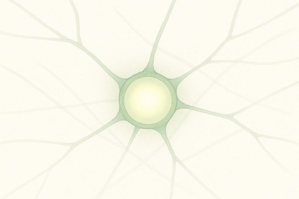 Abstract illustration of a neural receptor activating in the brain.
