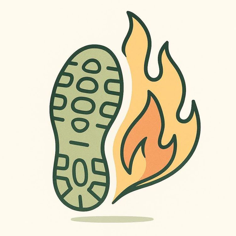 Icon of a heart with a walking path running through it.