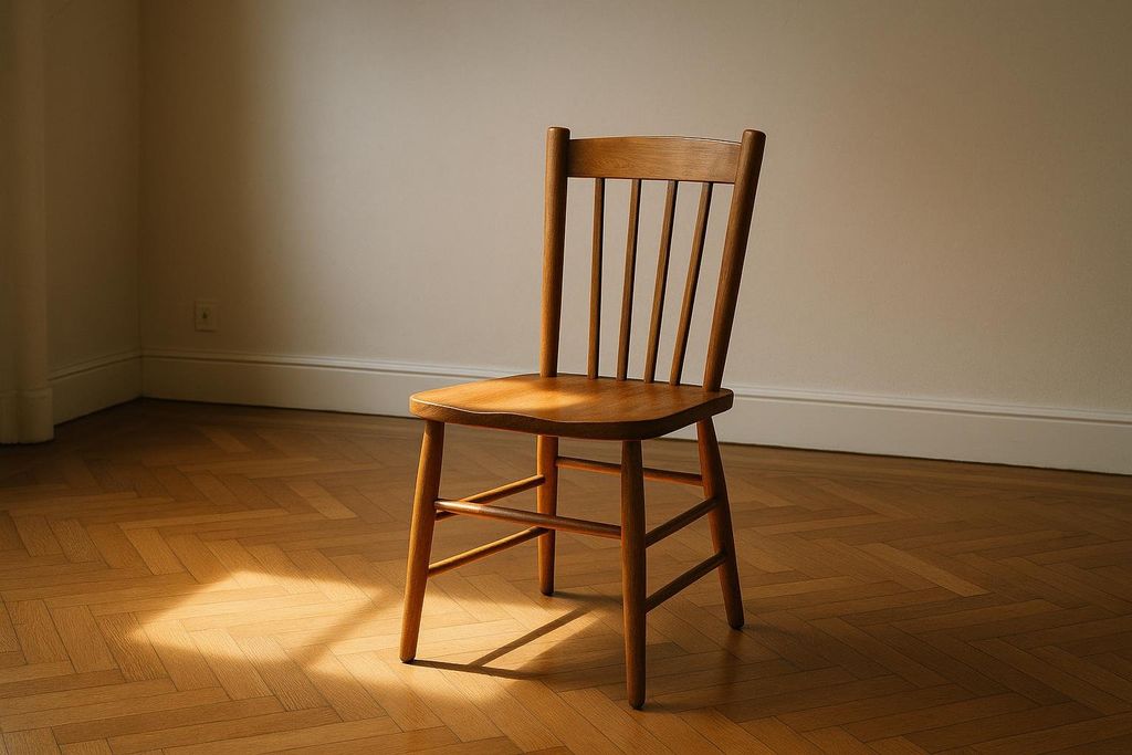 A sturdy chair used for the sit-to-stand strength test.