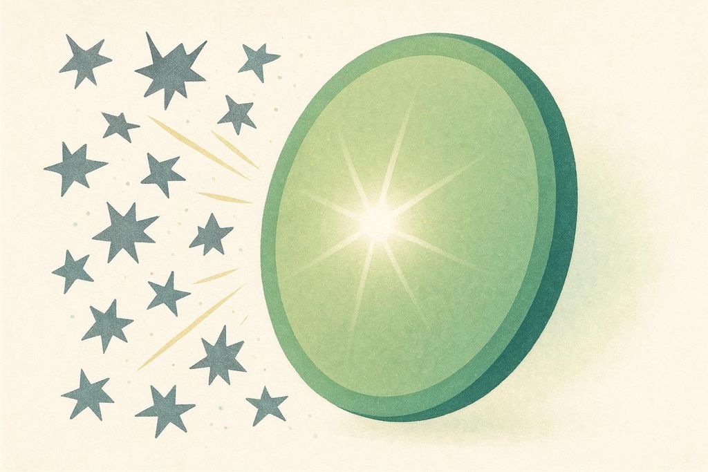 Abstract shield deflecting oxidative stress