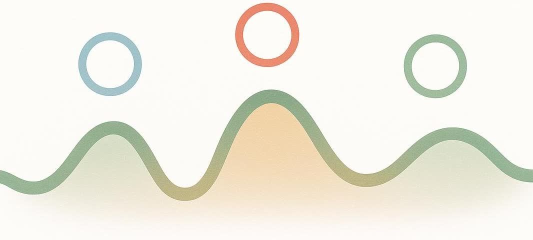 Abstract wavy line with colored data points representing weight fluctuations.