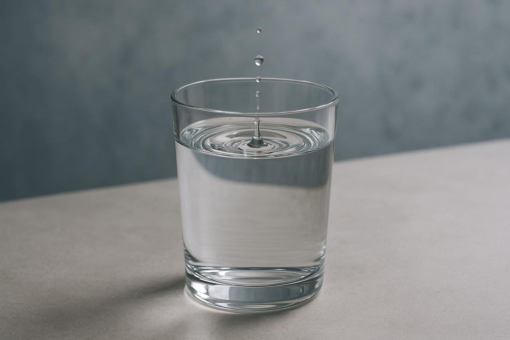 Glass of water with ripples representing fluid retention