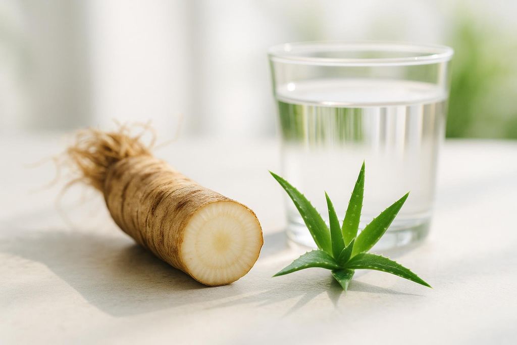 Chicory root and aloe representing dietary plant fibers