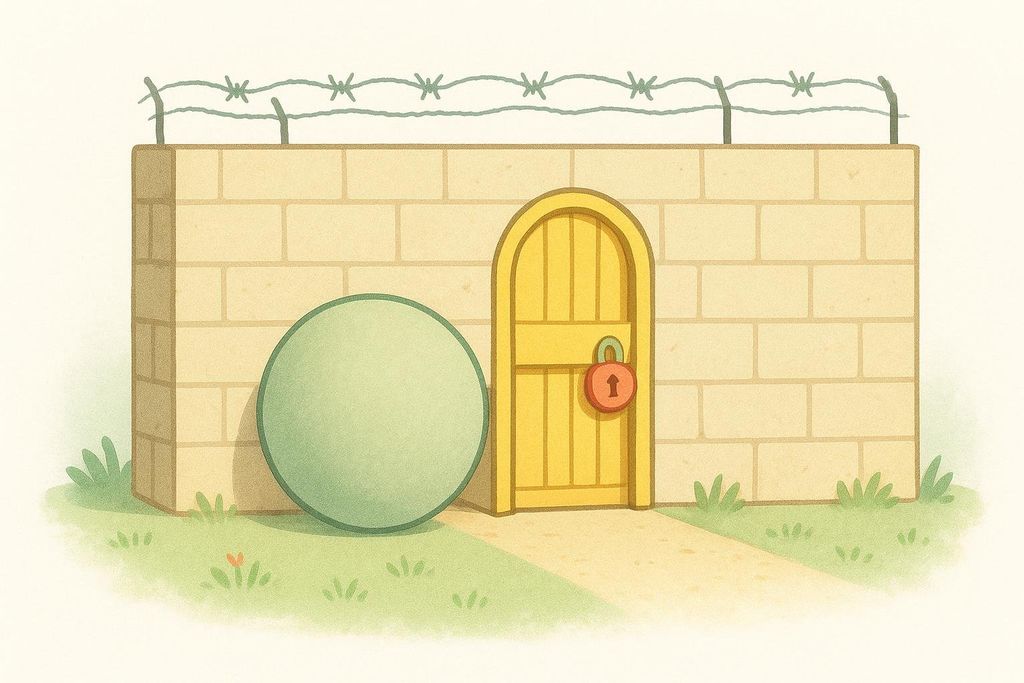 Illustration of a VIP gate opening in a barrier, symbolizing the blood-brain barrier.