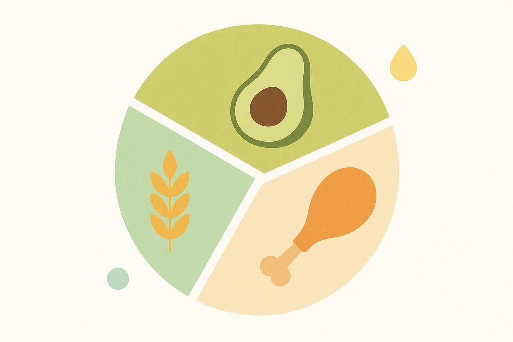 An abstract, geometric visualization of macronutrients.