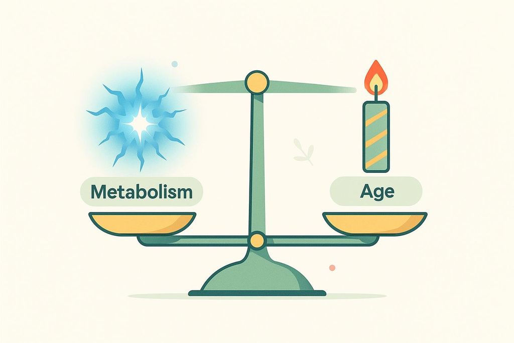 Balance scale weighing an age candle against an energy spark