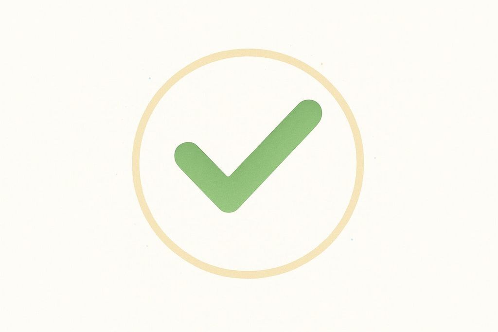 A green checkmark icon within a yellow circle on a white background.