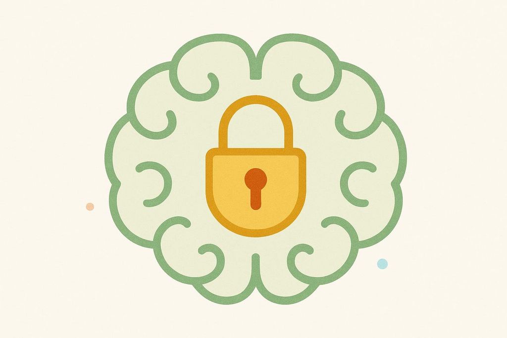 An illustrated brain with a lock icon representing the body's fullness signal.