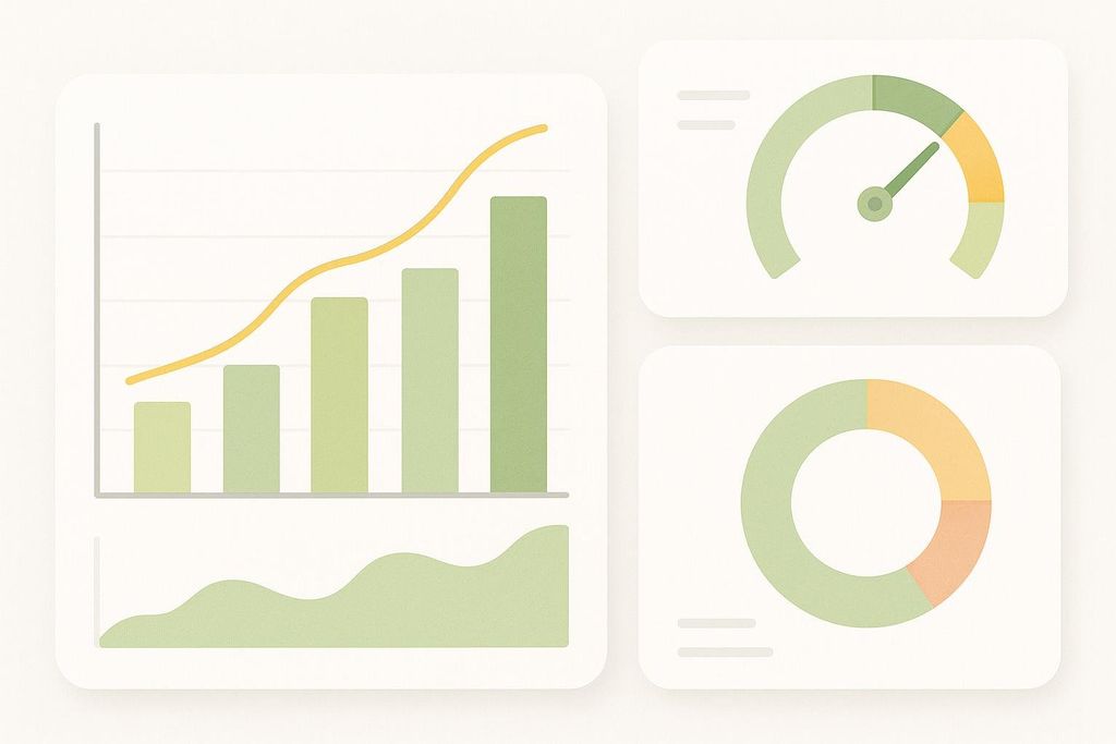 An abstract illustration shows different charts and graphs representing data analysis and interpretation of body composition results.