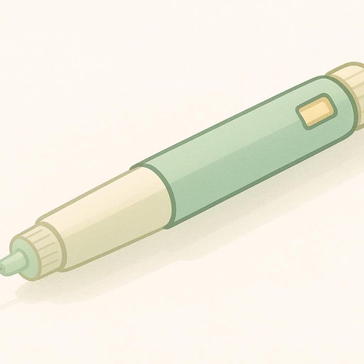 Minimalist illustration of a medication pen