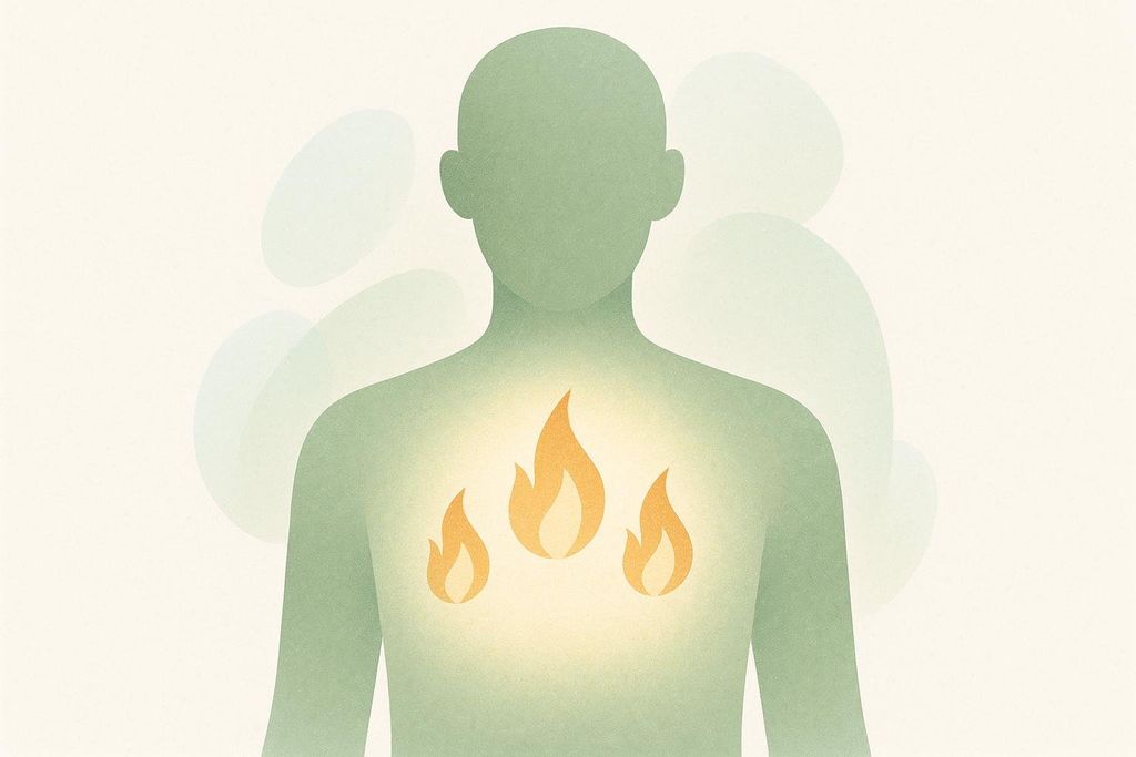 Illustration of a human silhouette with a glowing core, symbolizing a healthy metabolic rate.