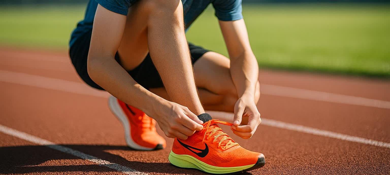A young athlete preparing for physical training outdoors