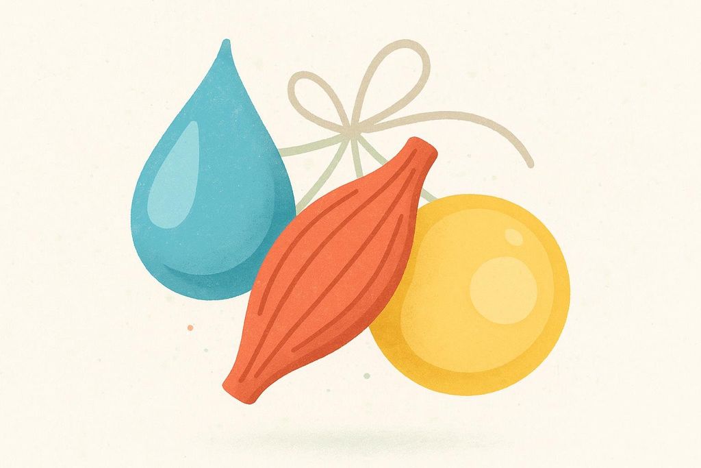 Illustration of water, muscle, and fat icons bundled together.