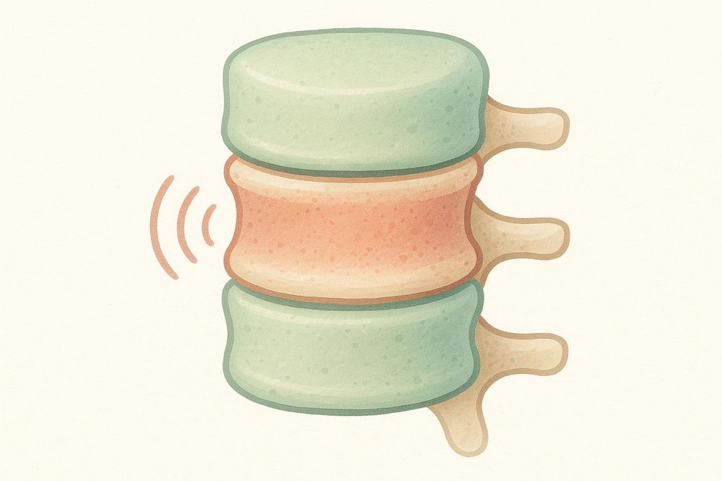 Illustration showing stacked cushion-like discs to represent spinal joint health