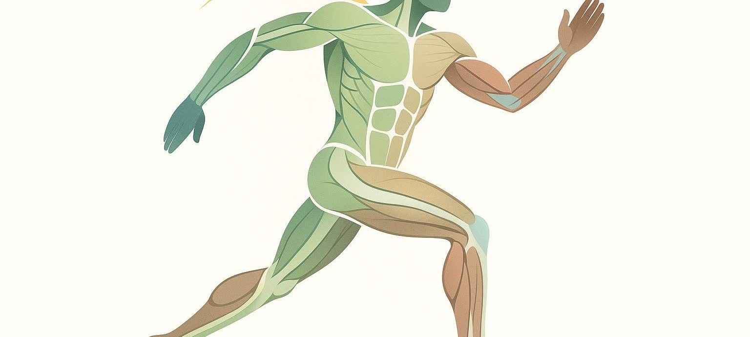 Abstract illustration of human muscular system