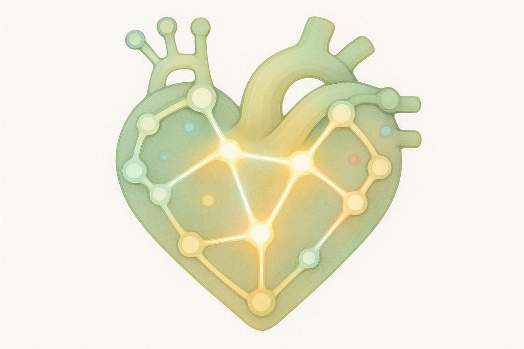 An electrical network illustration clustered into a heart shape