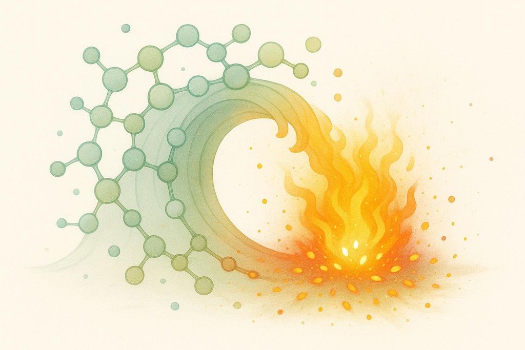 Molecular connection breaking into heat.