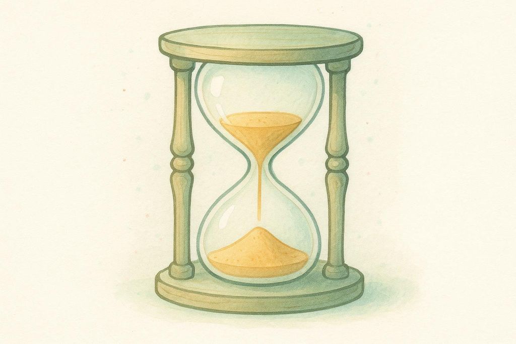 Hourglass illustration representing the temporary nature of OTC sleep aids