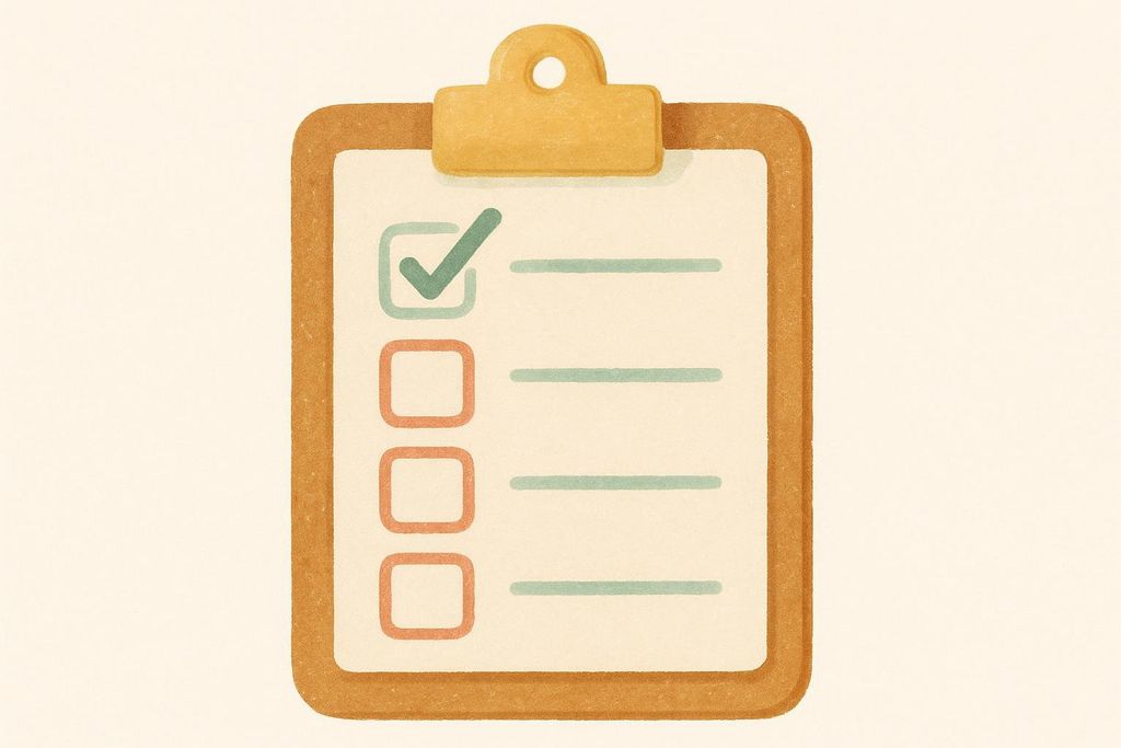 Illustration of a clipboard with a checked item