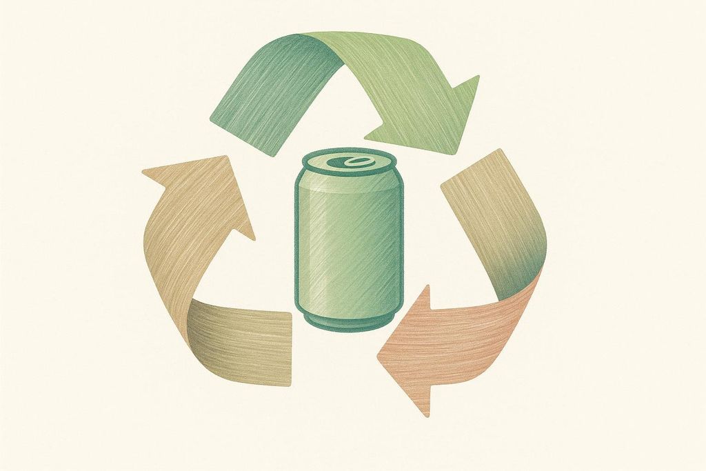 Illustration of the circular economy of aluminum recycling
