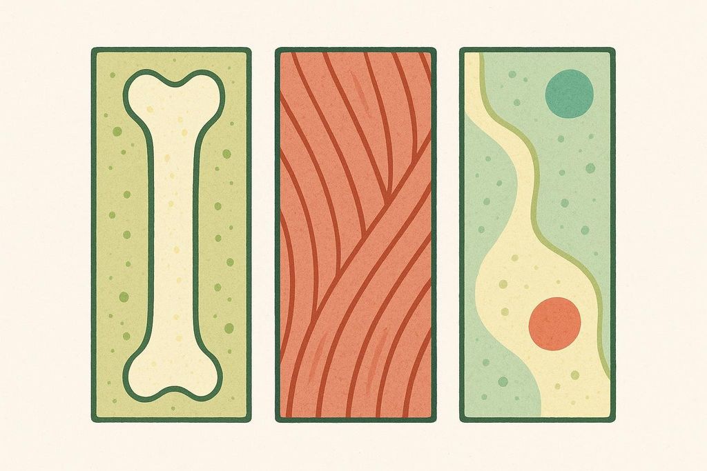 Abstract diagram showing layers of bone, muscle, and body fat