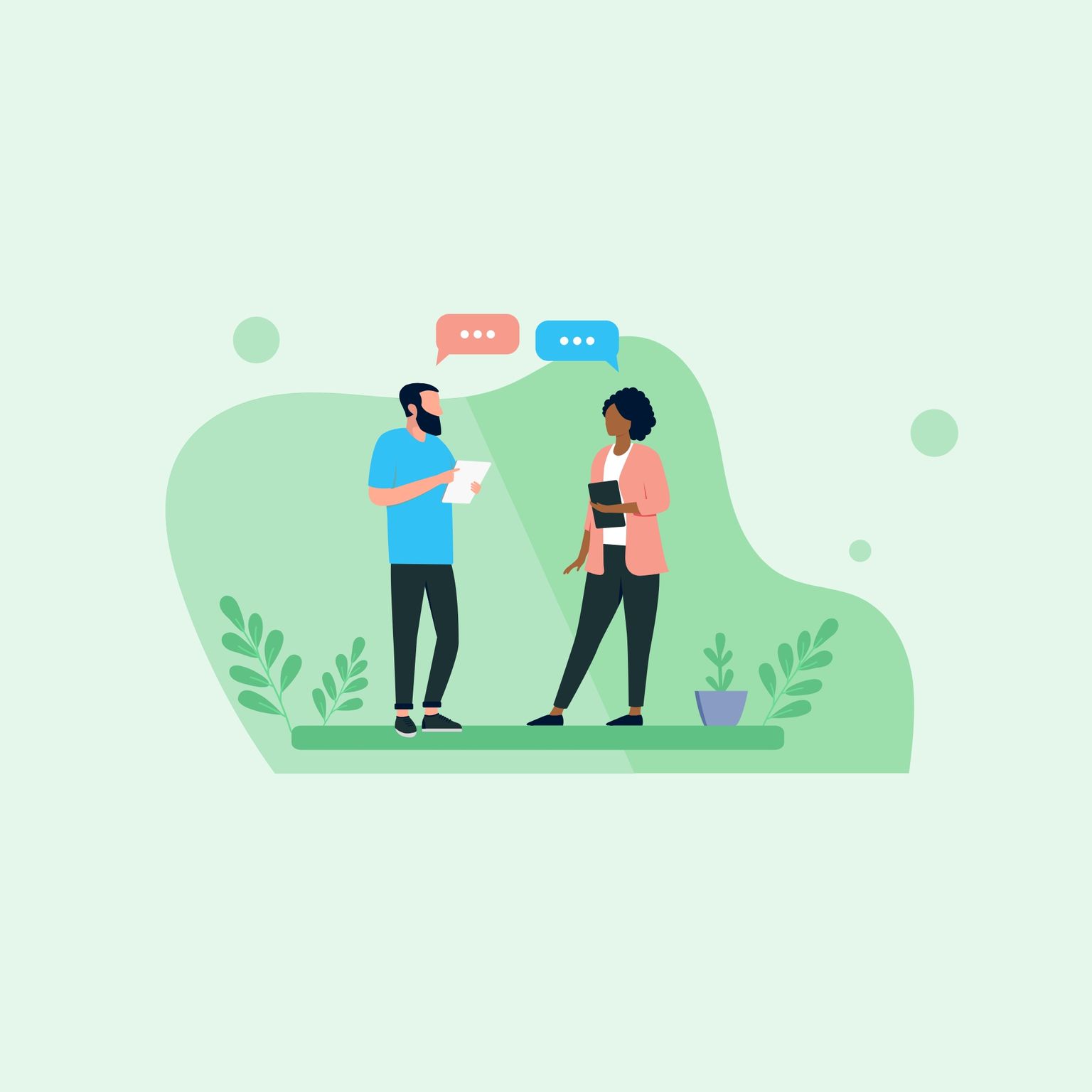 HalfImage: Health Hangout Illustration