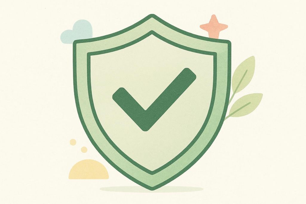 A shield icon with a validation checkmark inside.