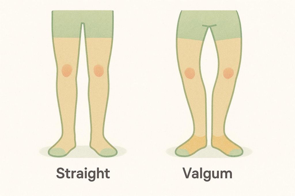 Comparison of straight legs and genu valgum knock knees