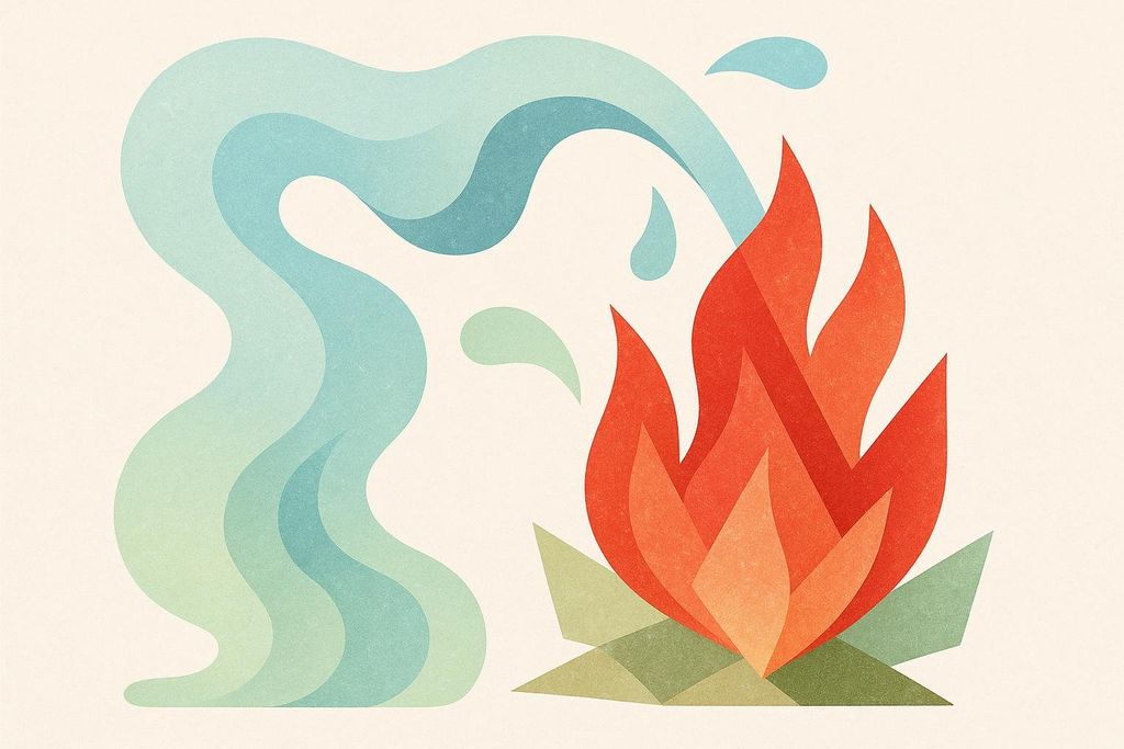 Abstract visualization of anti-inflammatory effects cooling the body