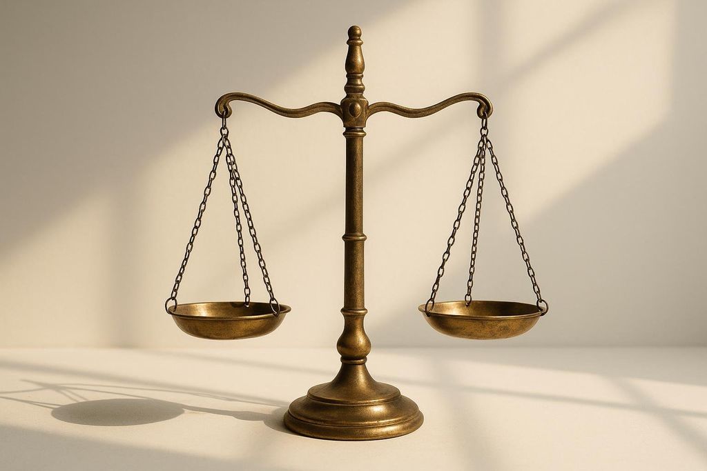 Perfectly balanced brass scales representing the comparison of measuring methods.