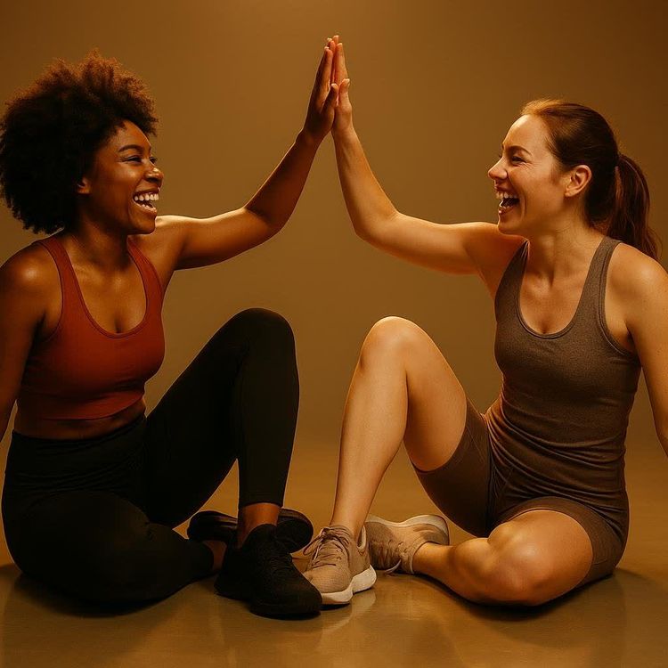 Close-up of a hand gripping a teal dumbbell on a wooden bench