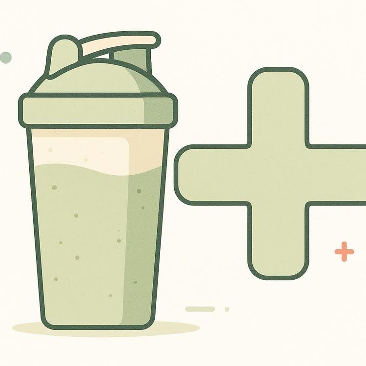 A stylized icon showing a shaker cup and a plus sign to symbolize a calorie surplus.